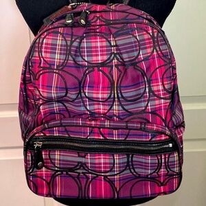 EUC Coach Poppy Tartan Backpack